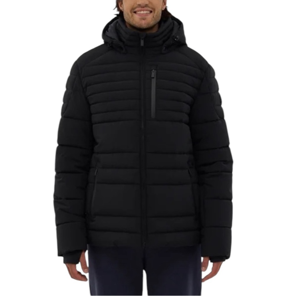 Bench Black Quilted Puffer Jacket with Hood